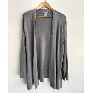 Nygard Collection sweater classic open front cardigan silver disco party women3X